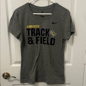 Nike Drifit Gray and Yellow UCF Track & Field Tee